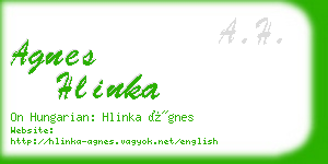 agnes hlinka business card